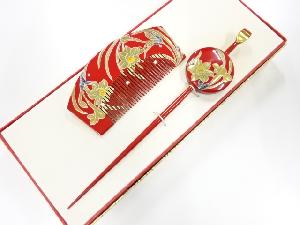 アンティーク　漆塗り蒔絵　櫛・簪セット